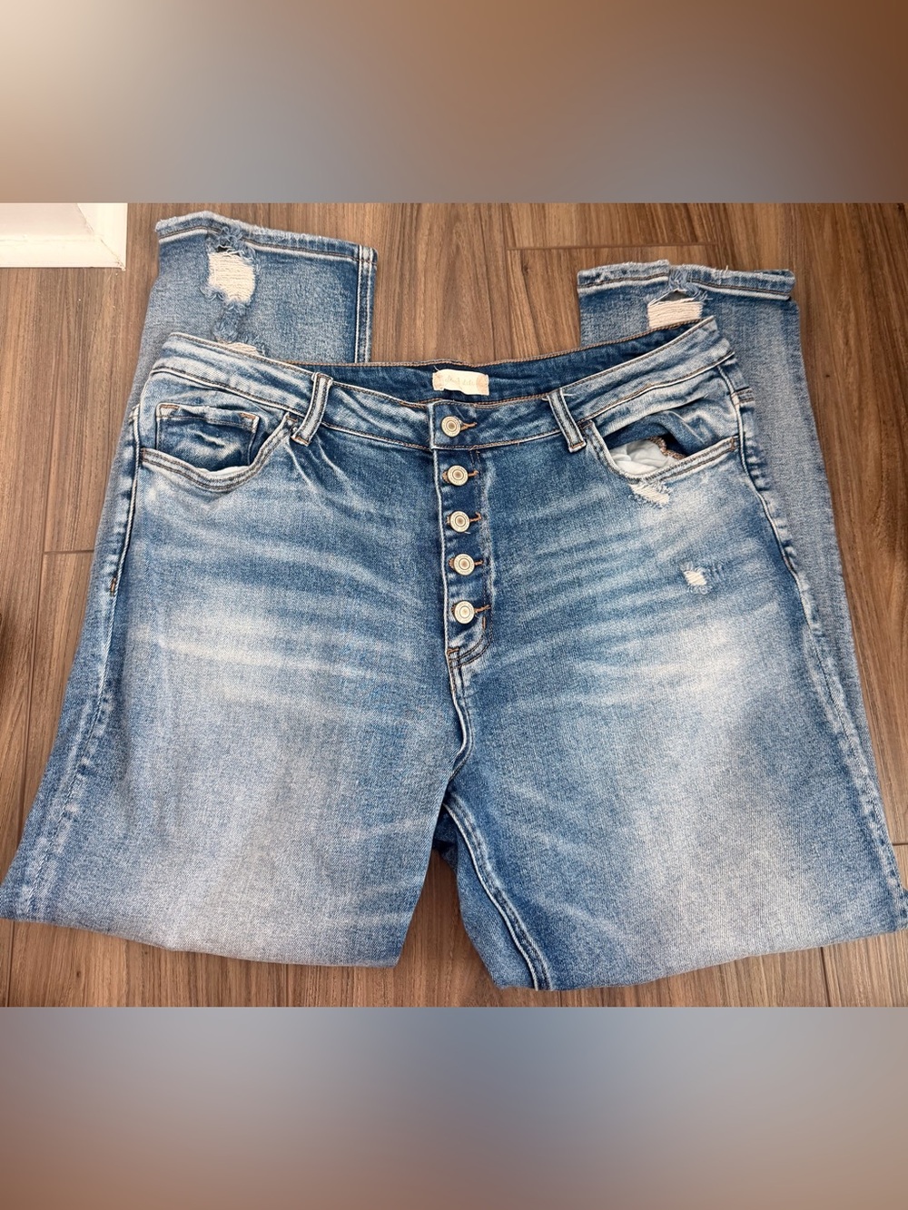 Altar’d State High-Rise Button-Fly Women's Jeans - Faded Blue